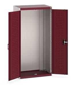 40012057.** cubio cupboard with perfo doors. WxDxH: 800x525x1600mm. RAL 7035/5010 or selected